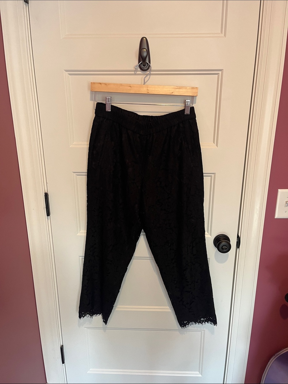J. Crew Black Lace Cropped Pants